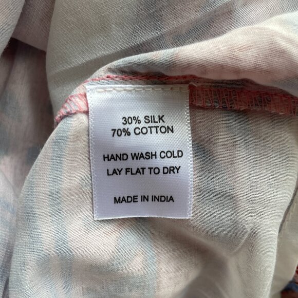 Alicia Bell Lola Pink Blue Silk Cotton Mini Dress Size XS Boho - Picture 6 of 7